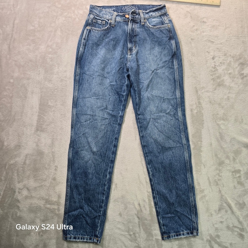 Arizona Jean Co Highest-Rise Mom Jeans Blue Medium Wash Denim Size 1 High Waist